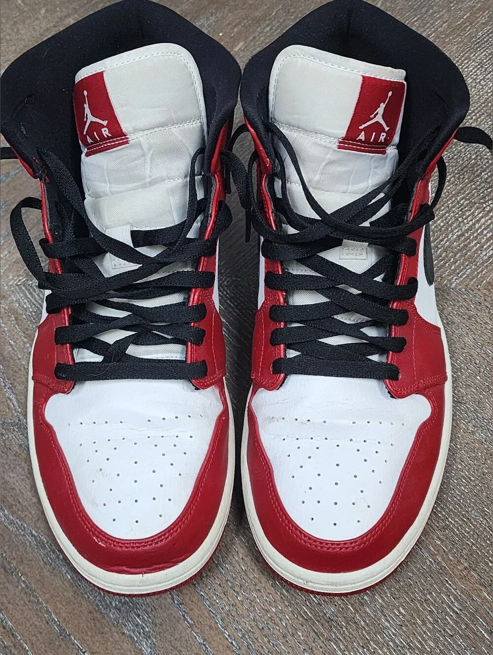 Air Jordan 1 Mid Size 11.5  Men's High-Top Sneakers in Red, White & Black